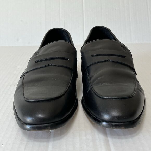 Tod\'s Men\'s Black Leather Stamped Logo Penny Loafers Slip On Shoes EU 43 US 10 main image 10